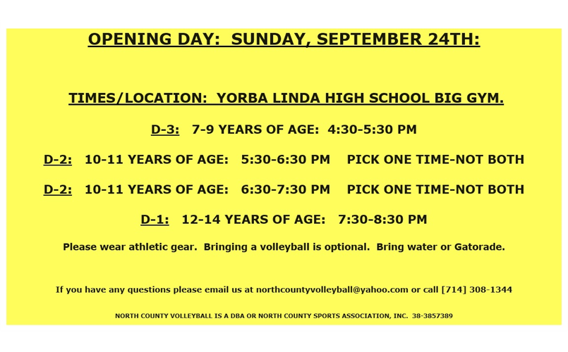 OPENING NIGHT-FALL 2023 VOLLEYBALL LEAGUE