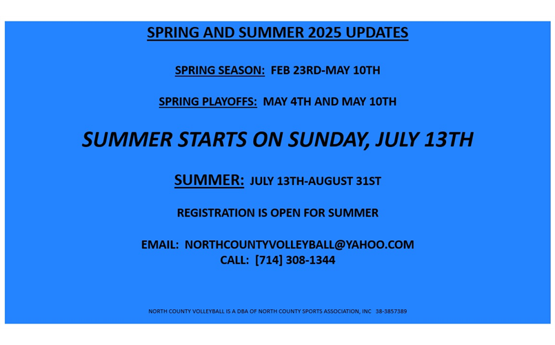 SPRING AND SUMMER 2025 UPDATES