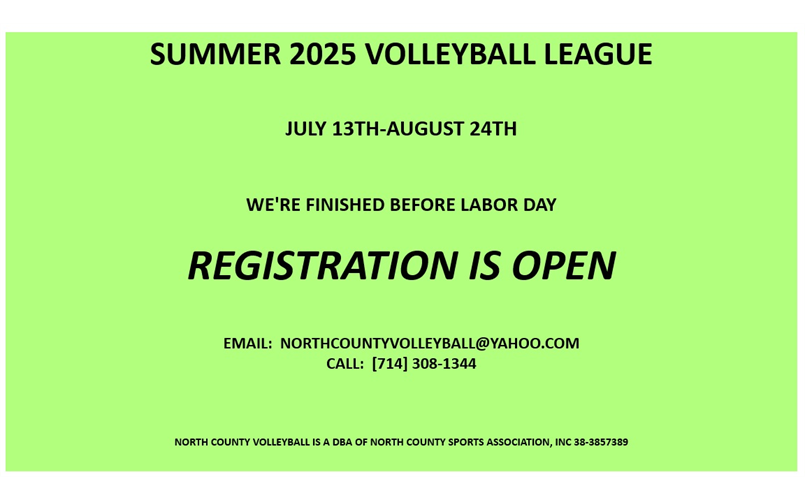 SUMMER 2025 VOLLEYBALL LEAGUE