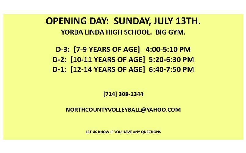 SUNDAY, JULY 13TH-OPENING DAY