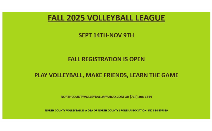 FALL 2025 VOLLEYBALL LEAGUE 