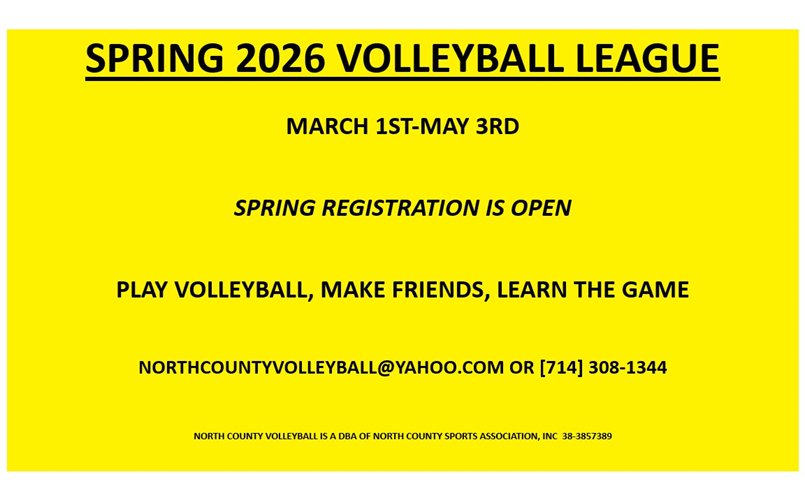SPRING 2026 VOLLEYBALL LEAGUE
