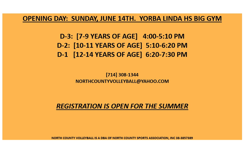 OPENING DAY-SUMMER 2026 JUNE 14TH